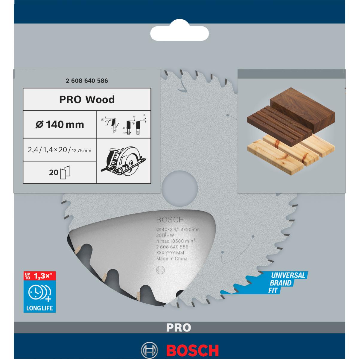 Bosch PRO Kreissägeblatt Optiline Wood für Handkreissägen ø 140 mm