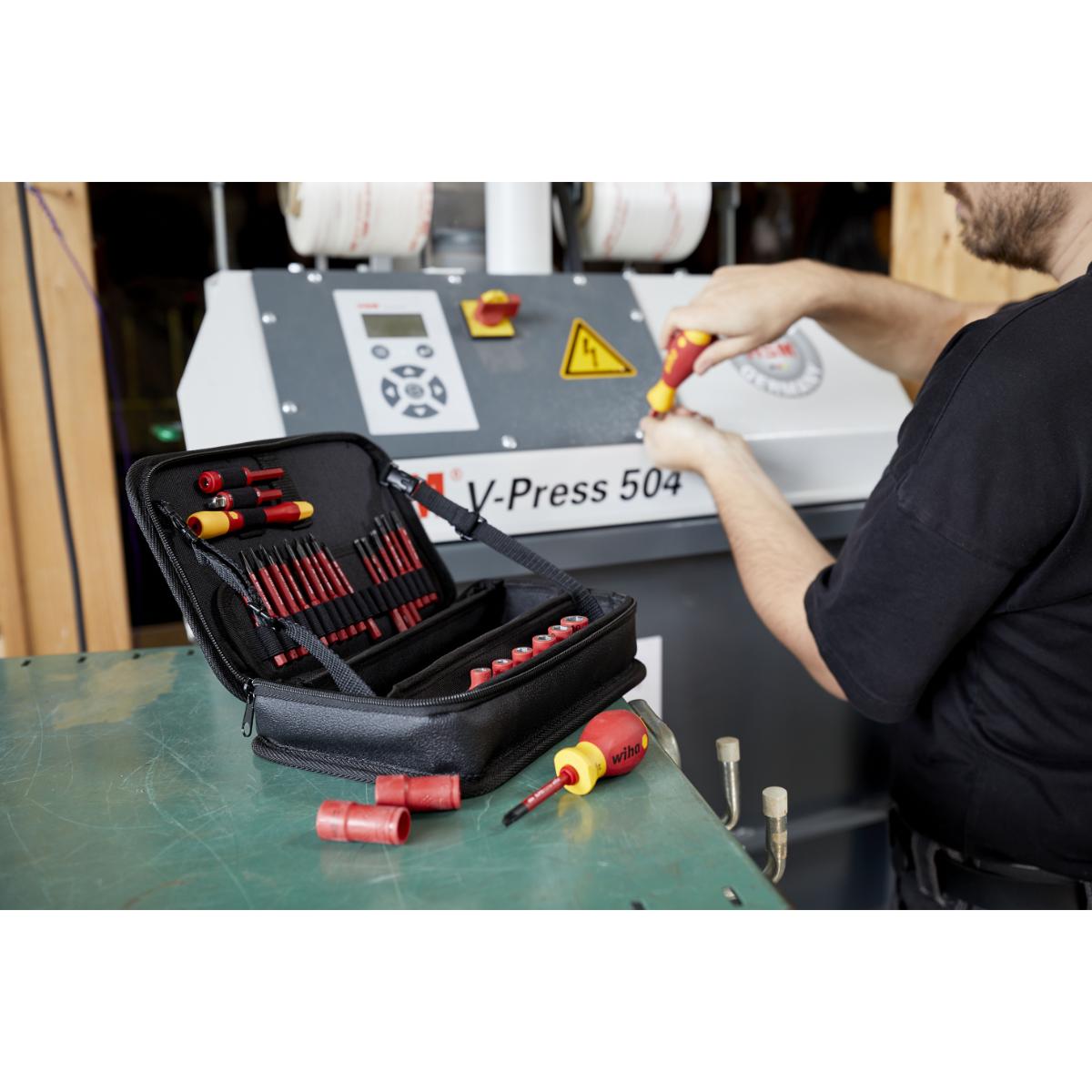 Wiha Werkzeug Set slimVario electric gemischt 32-teilges Set mit Funktionstasche