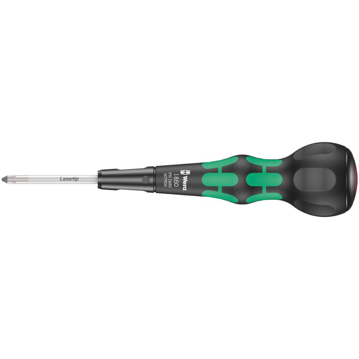 Wera 1850 PH Kraftform Ball-Grip Kreuzschlitz-Schraubendreher, PH 1 x 80 mm