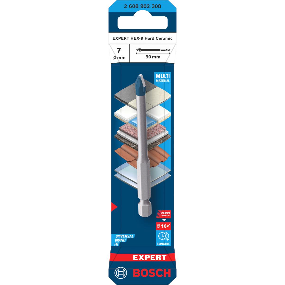 Bosch EXPERT HEX-9 Hard Ceramic Bohrer, 7 x 90 mm