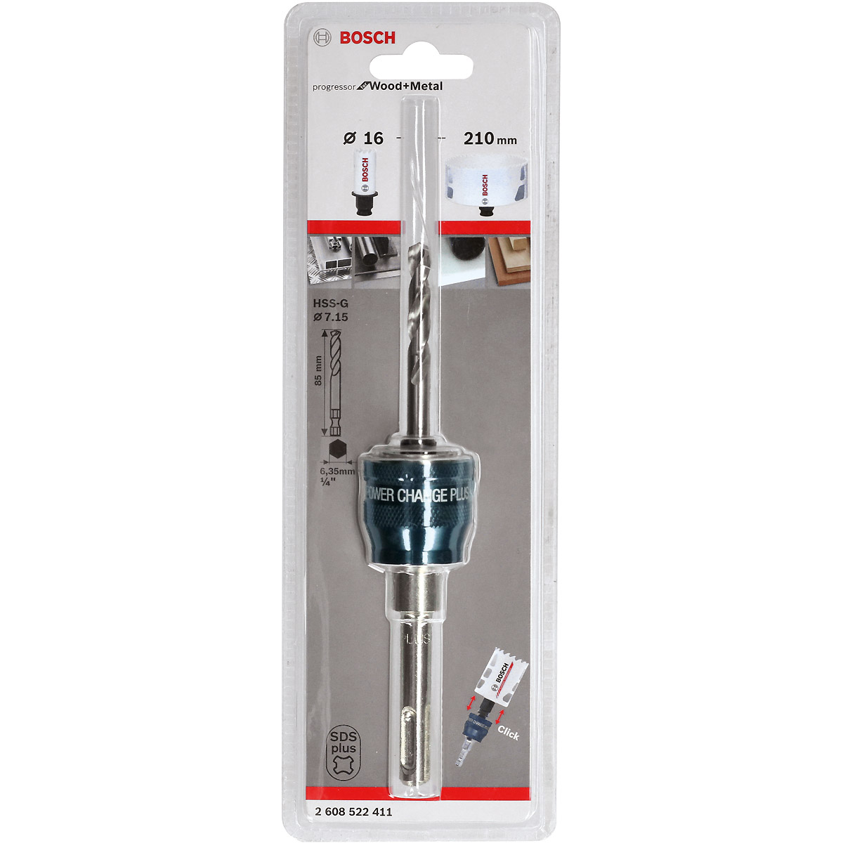 Bosch Power Change Plus-Adapter SDS plus mit Bohrer HSS-G 7,15 x 85 mm