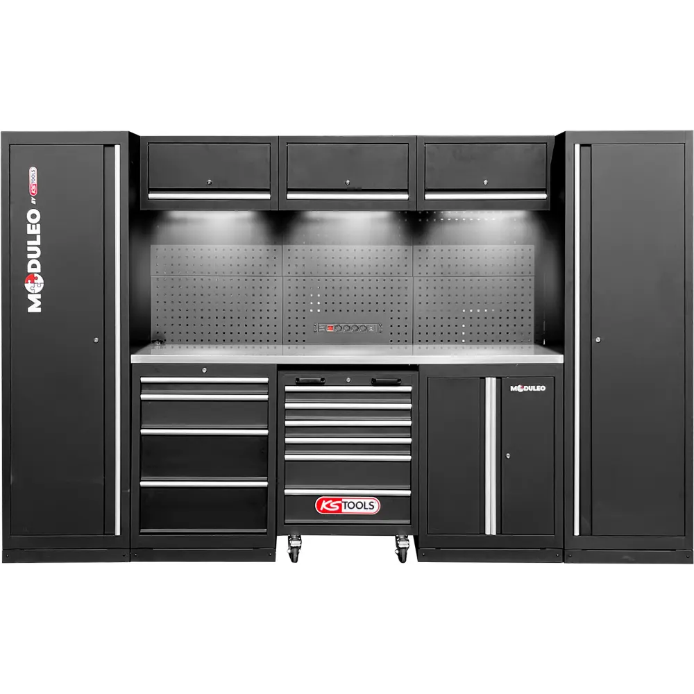 KS TOOLS Werkstatt-Schranksystem, gerade, 3240 x 500 mm