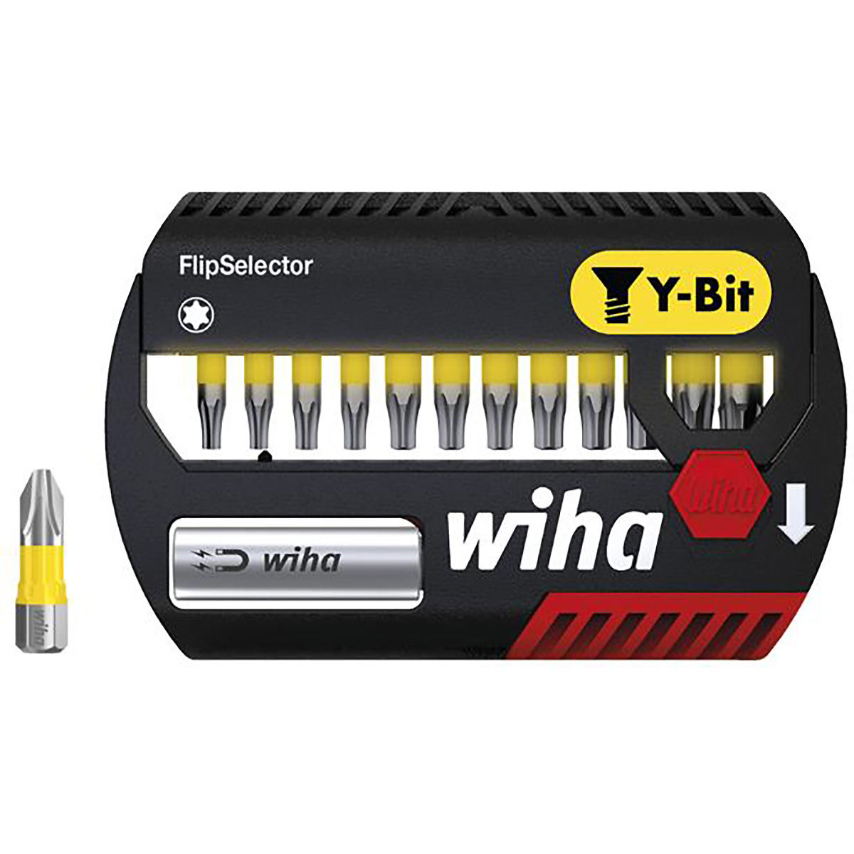 Wiha Bit Set FlipSelector Y-Bit 25 mm TORX 13-teilges Set 1/4 zoll C6,3 - 6 Stück