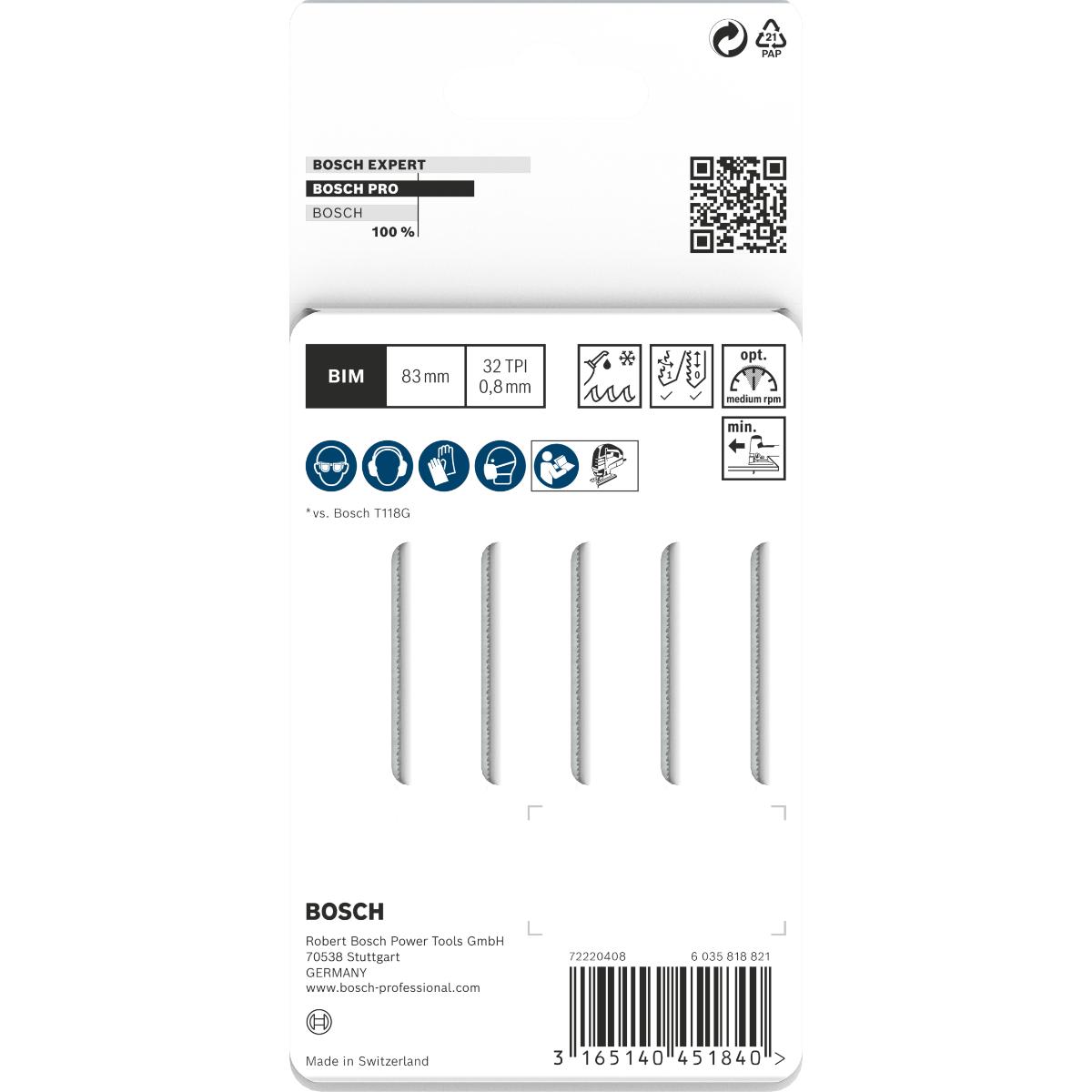 Bosch PRO Stichsägeblatt T 118 GFS Basic for Stainless Steel