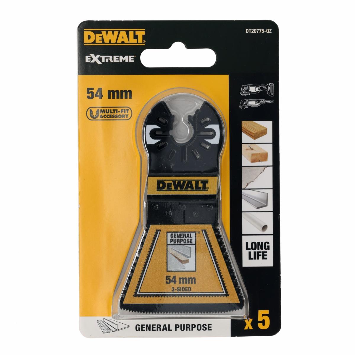 DEWALT BiM Sägeblatt 3-seitigen BiM Sägeblättern 54 mm, 5 Stück