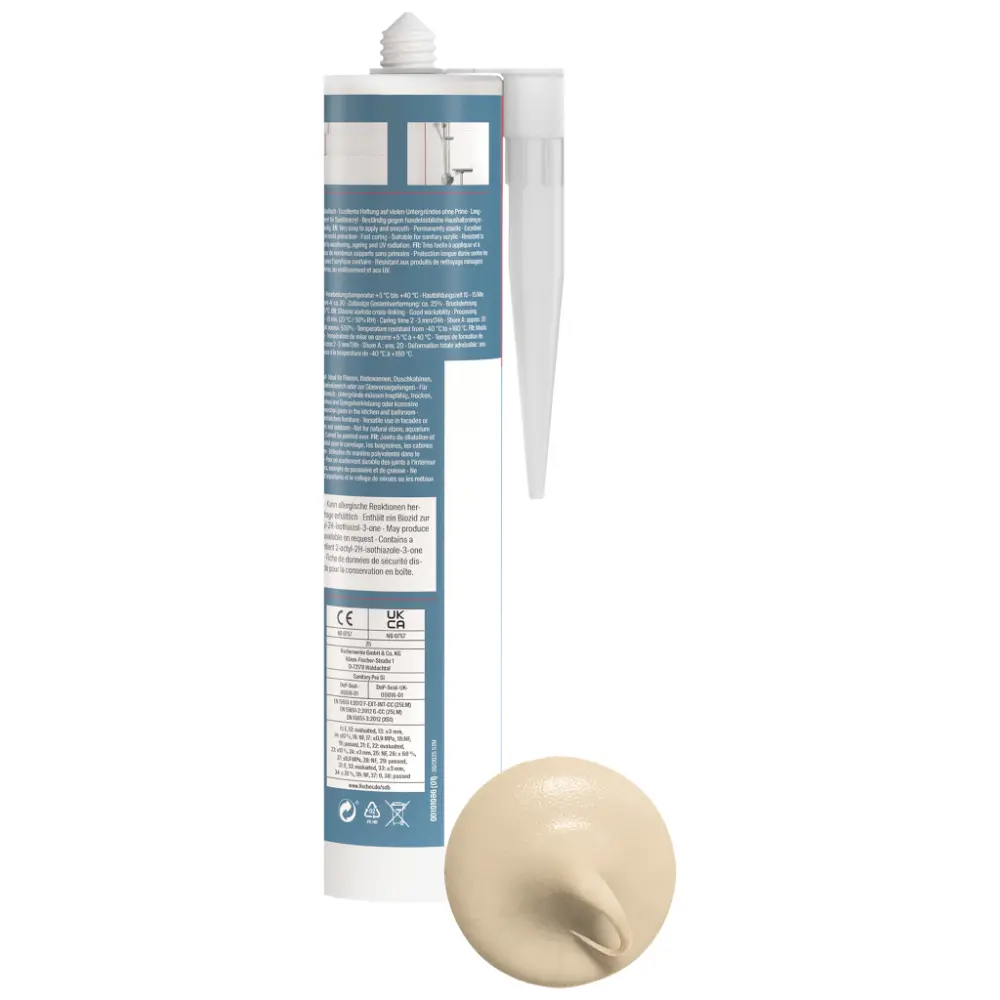 Fischer Sanitärsilikon Sanitary Pro SI (DSSA) bahama-beige 310 ml