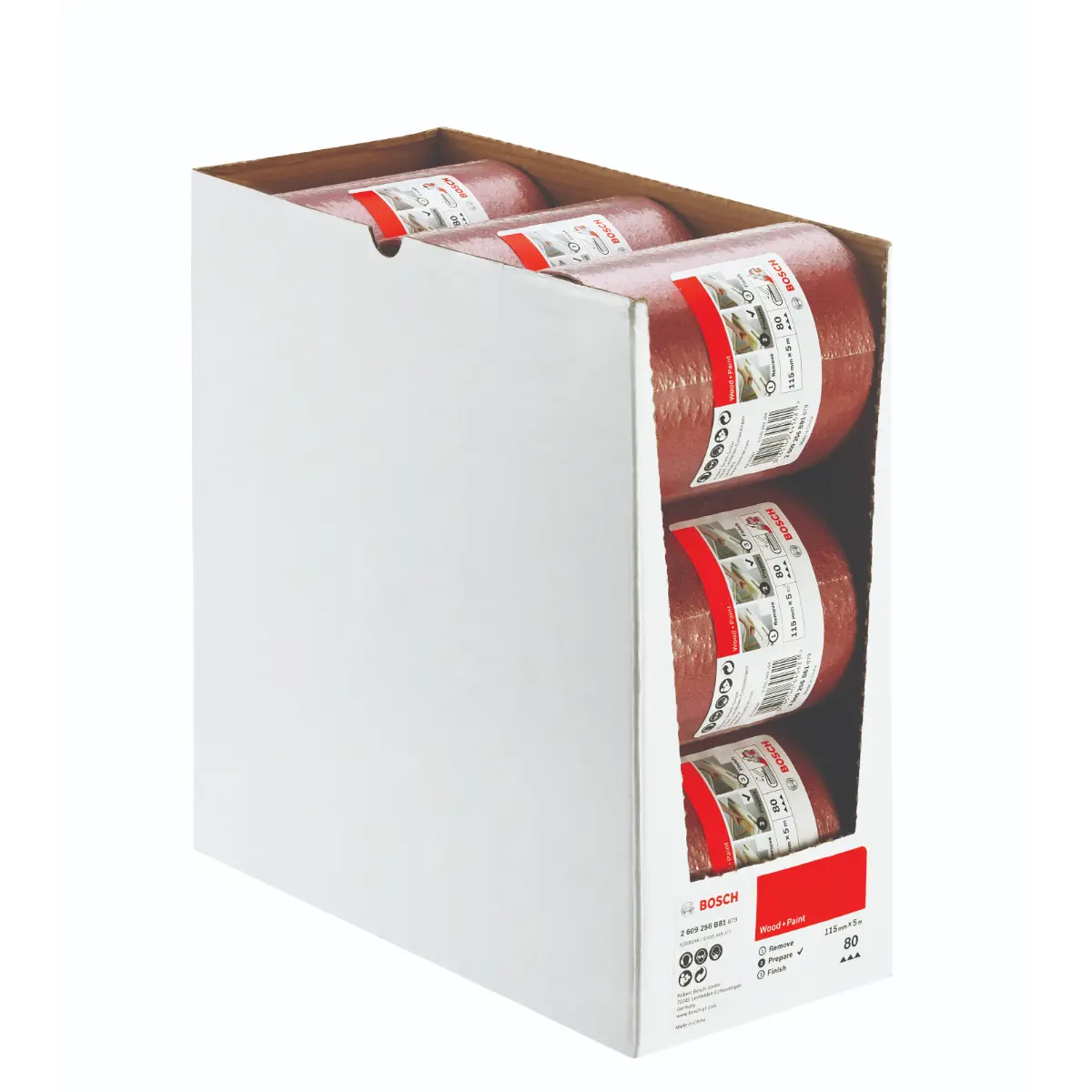Bosch Schleifrolle Holz und Farbe, 115 mm x 5 m, P80