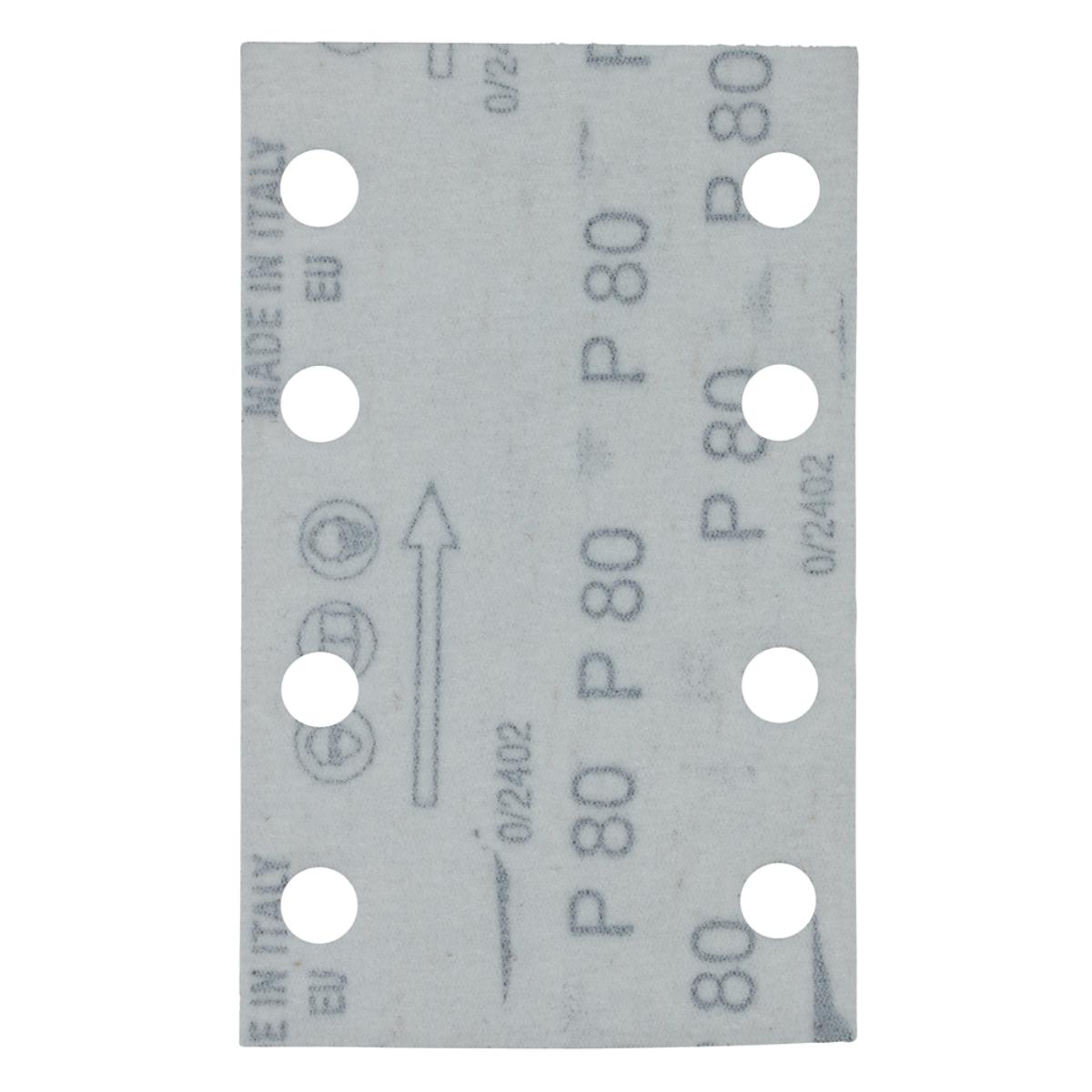 Makita Schleifpapier 80x130mm, Körnung A80,Klett, 8 Loch, 10 Stück