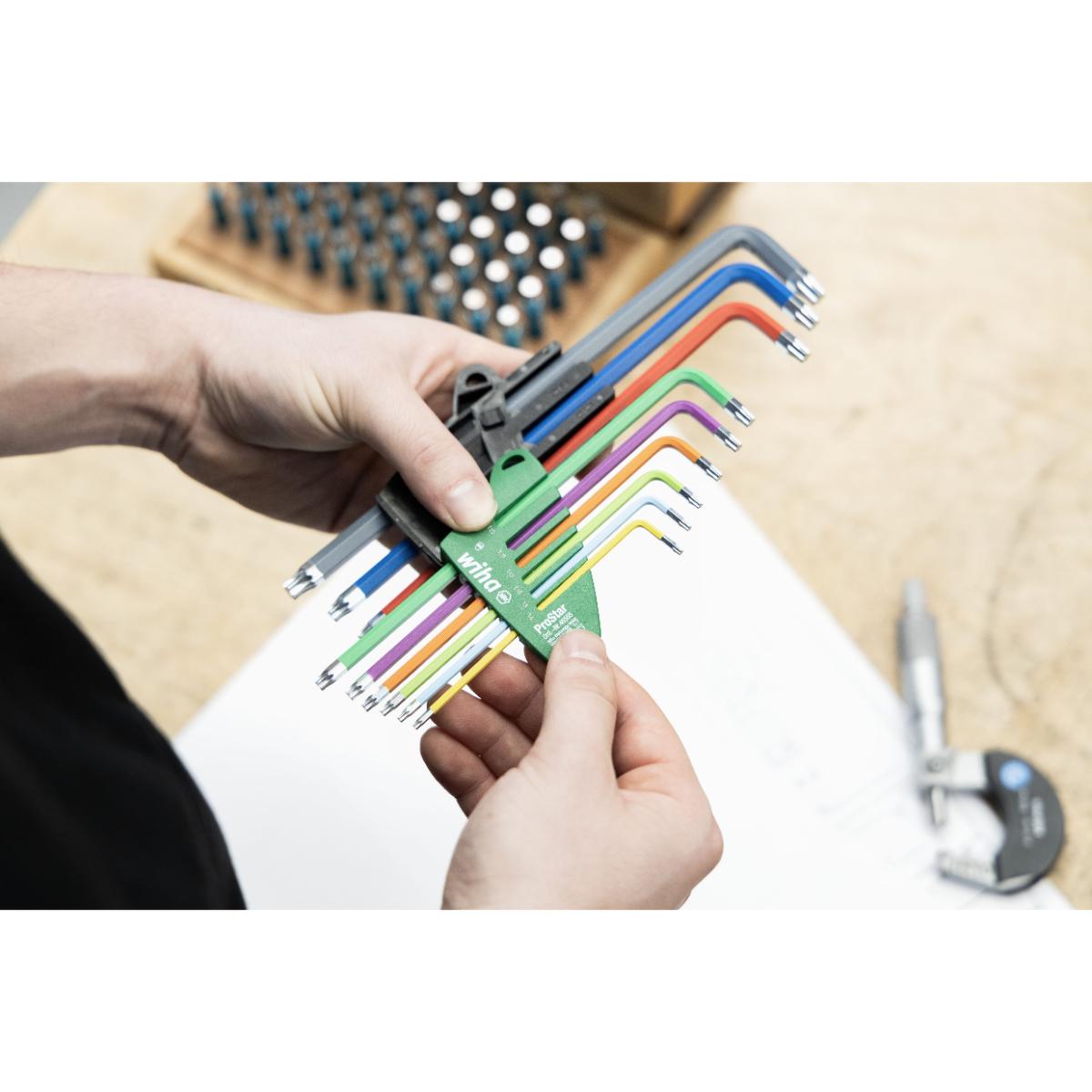 Wiha Stiftschlüssel Set im ProStar Halter TORX 9-teilges Set farbig leuchtend