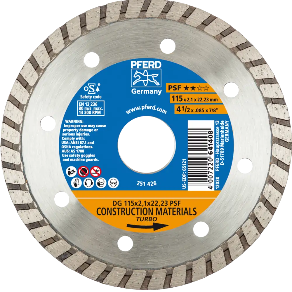 PFERD TOOLS Diamant-Trennscheibe DG PSF zum Trennen von Stein/Beton