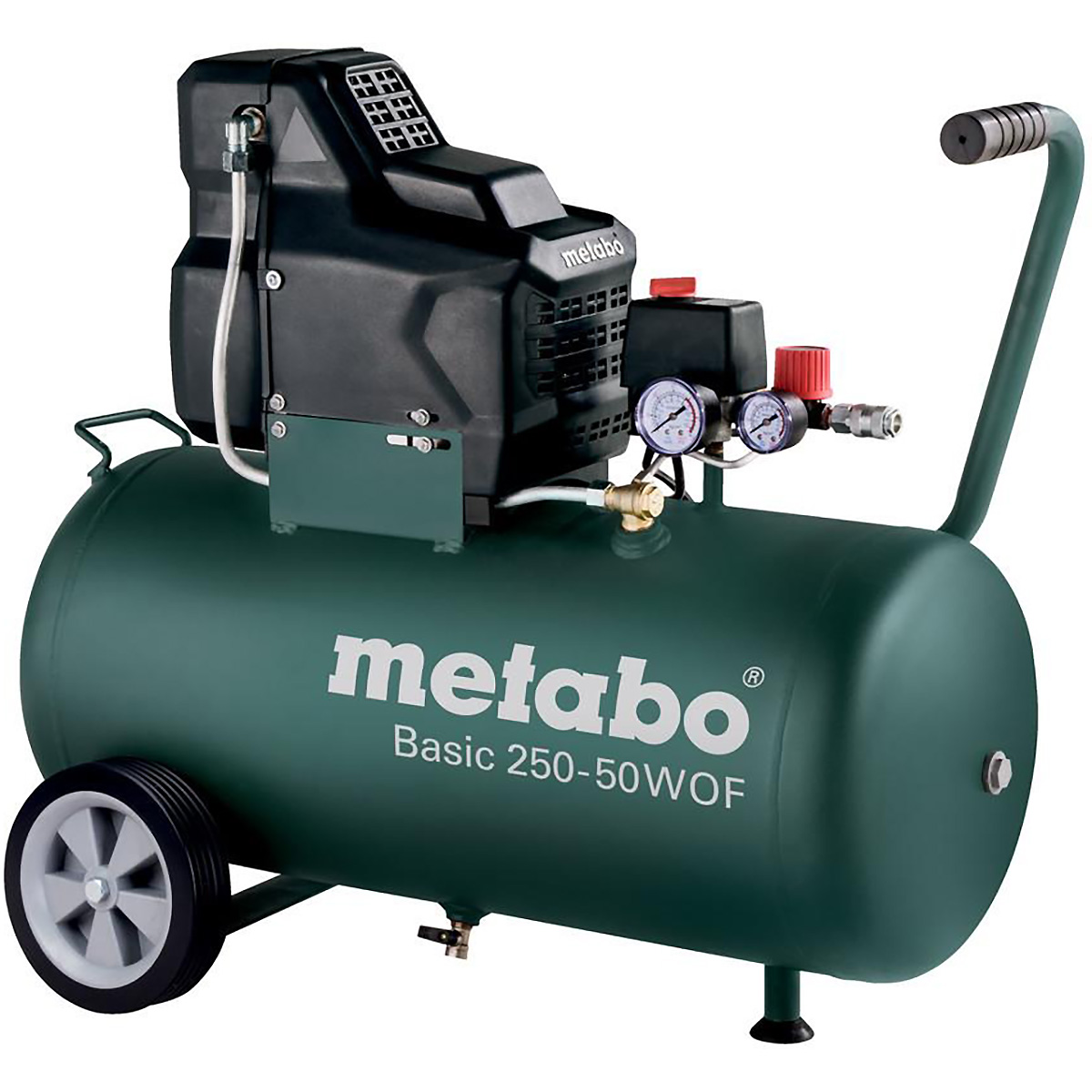 Metabo Power 250-10 W – Olievrije Compressor – 10 Liter – 1,5 KW – Max. 10 Bar – 120 L/min Vulcapaciteit – Speciale Constructie – 2 Pk