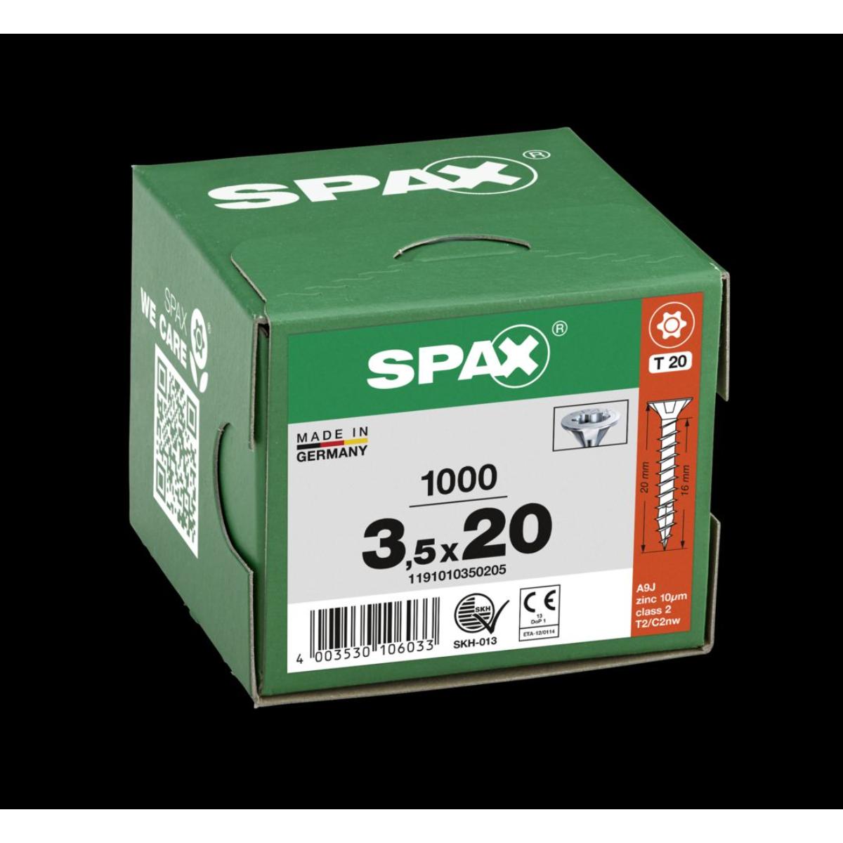 SPAX Senkmultikopf Bremsrippen T-Star Plus T20 Vollgewinde WIROX, 1000 Stück