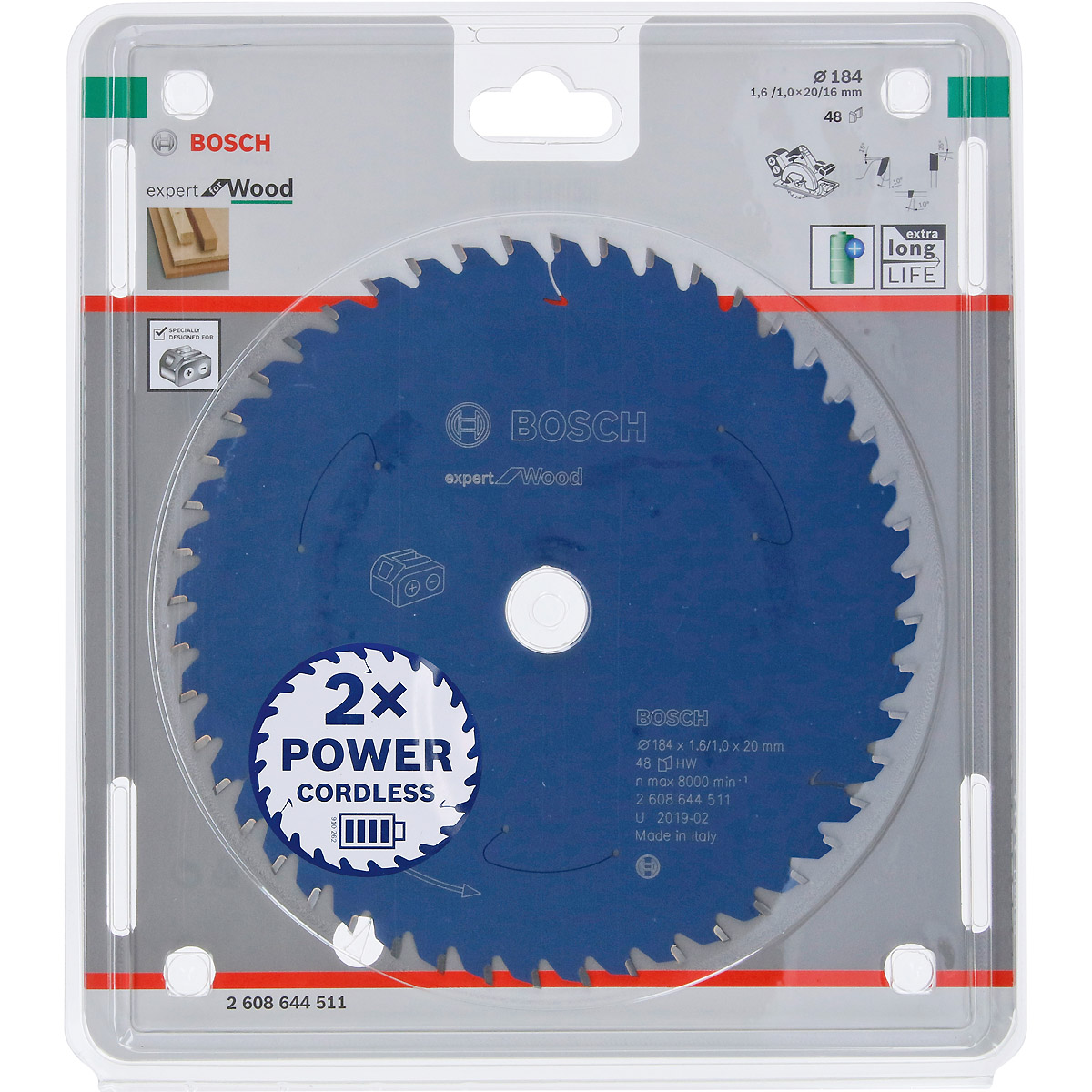 Bosch Akku-Kreissägeblatt Expert for Wood ø 184 mm