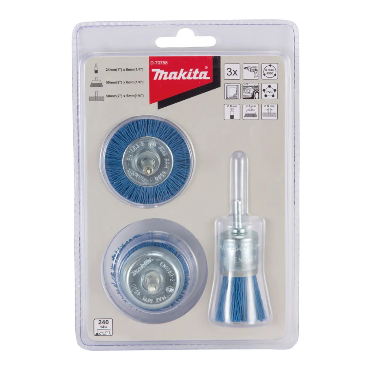 Makita Nylonbürsten-Set fein 3-tlg. - D-70758