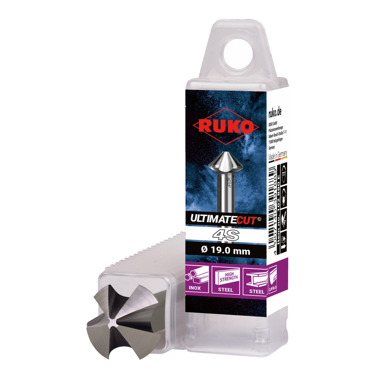 RUKO ULTIMATECUT Kegelsenker 4S BOOST, HSS-Co 5, ähnlich DIN 335, 90°, 3-Flächenschaft