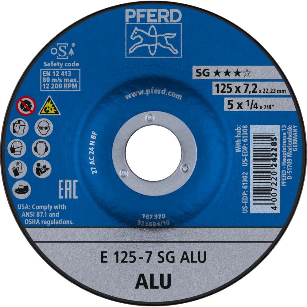 PFERD TOOLS Schruppscheibe E Leistungslinie SG ALU für Alu