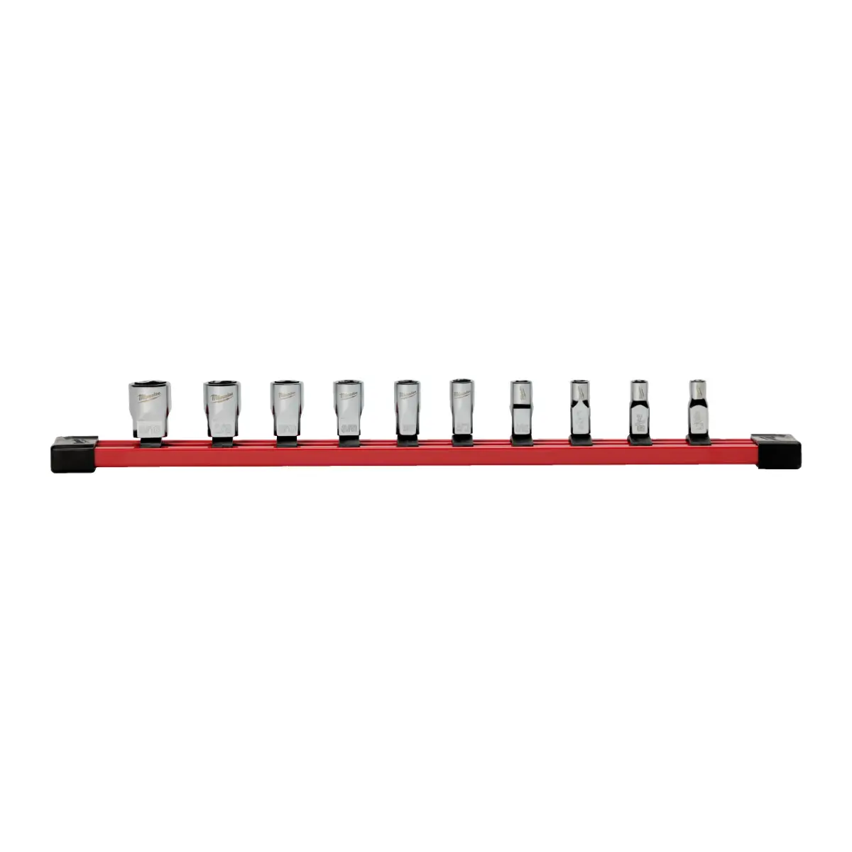 Milwaukee Steckschlüsseleinsatz 1/4" Set 6-kant imperial, 10-teilig auf Schiene