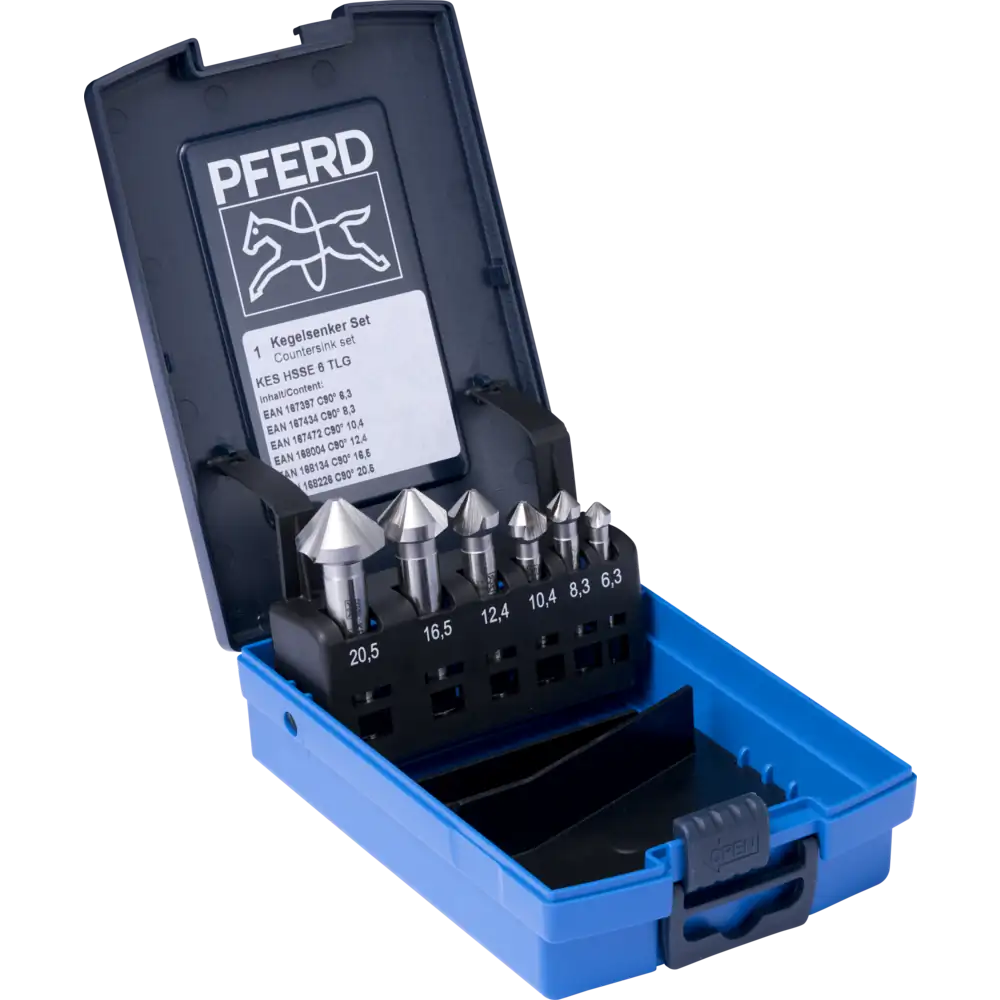 PFERD TOOLS HSSE-Kegelsenker-Set 6-tlg. DIN 335 C 90° Ausführung Co5