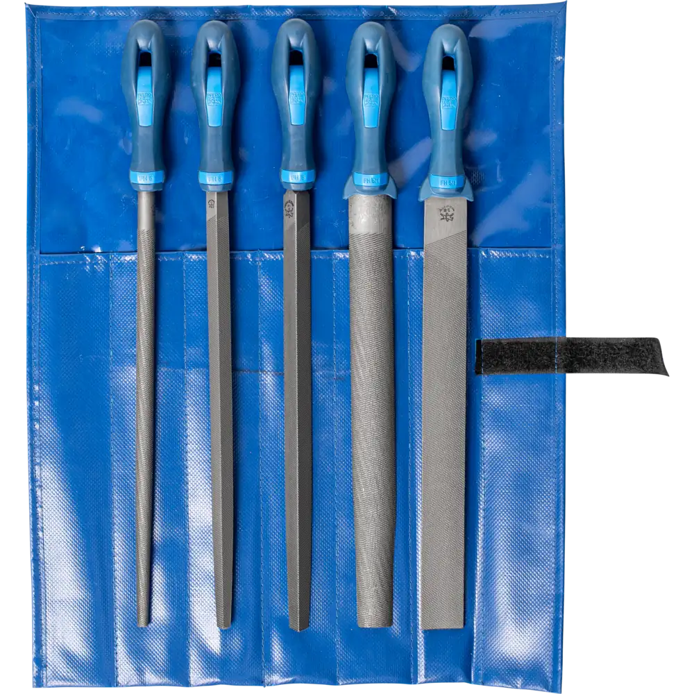 PFERD TOOLS Werkstattfeilen-Set 5-tlg. in Rolltasche 300mm Hieb 1 für grobe Zerspanung, Schruppen