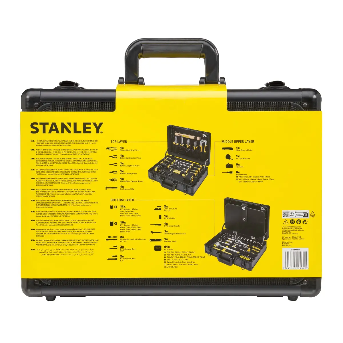 STANLEY Universal-Werkzeugsortiment im Aluminiumkoffer, 119-teilig