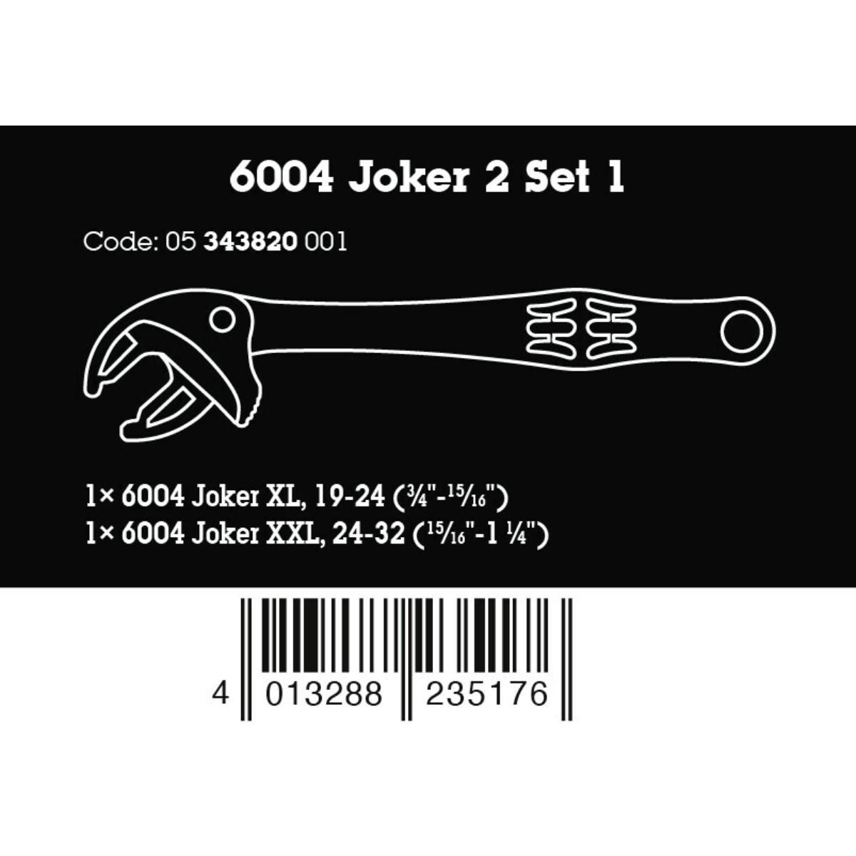 Wera 6004 Joker 2-stelliges Set Selbstjustierender Maulschlüssel-Satz