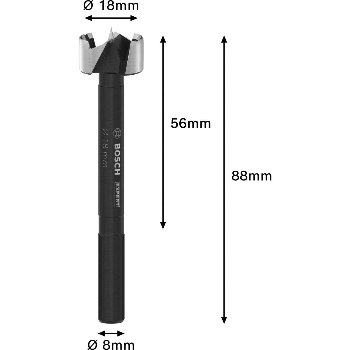 Bosch EXPERT Wood Forstnerbohrer, 18 mm, D8 mm