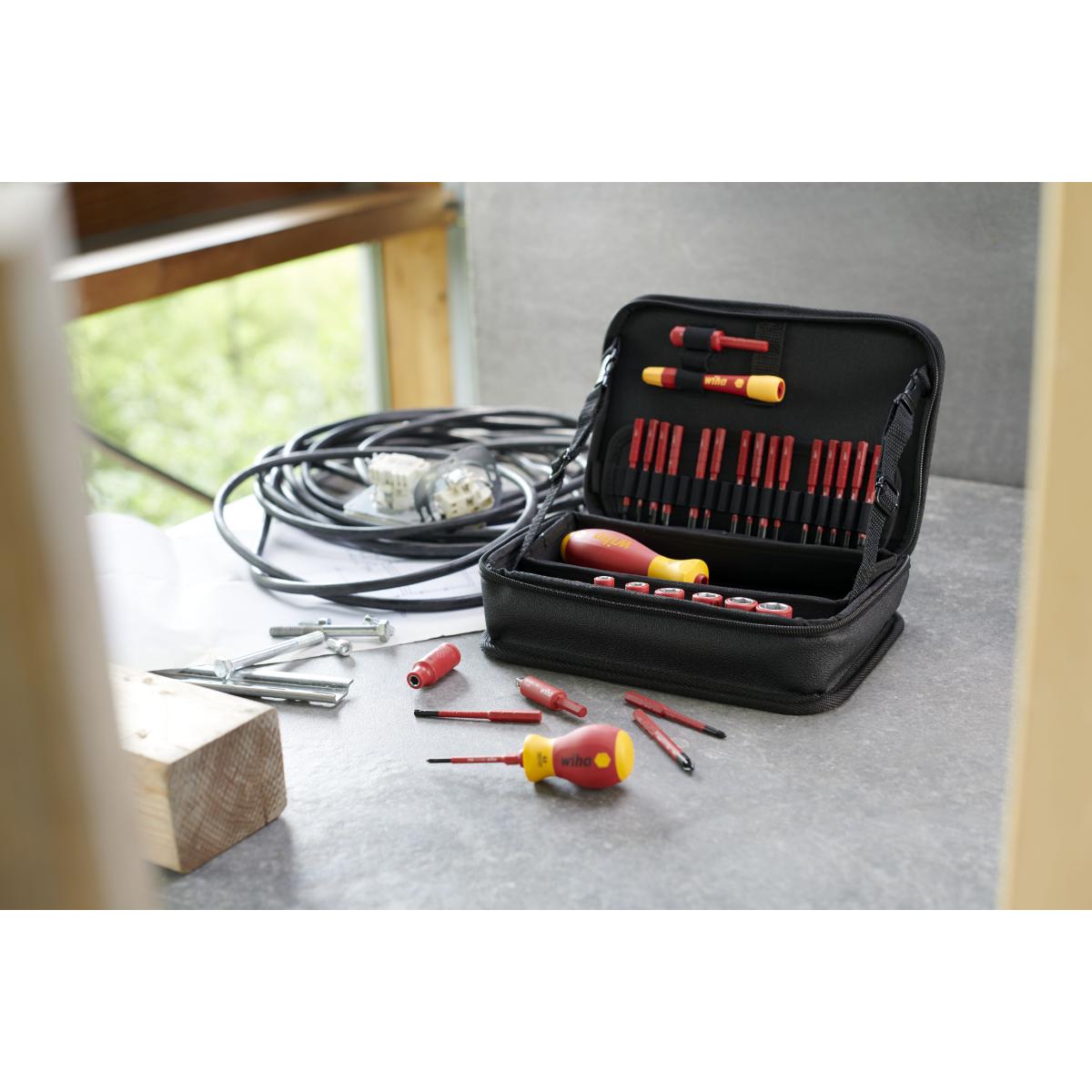 Wiha Werkzeug Set slimVario electric gemischt 32-teilges Set mit Funktionstasche