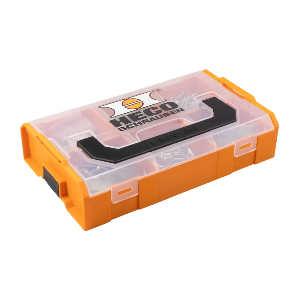 HECO HT-plus Sortiment 700, HECO-L-BOXX Mini, transparent, 700 Schrauben