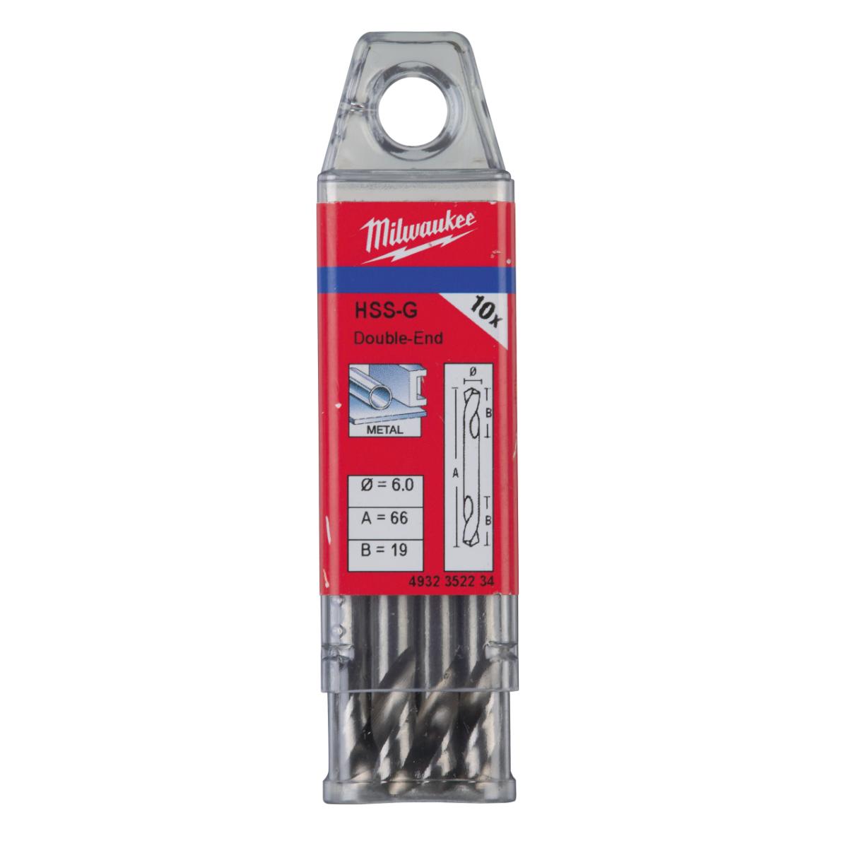 Milwaukee - METALLBOHRER HSS-G DOPPEL 6.0X66MM (10) - 4932352234
