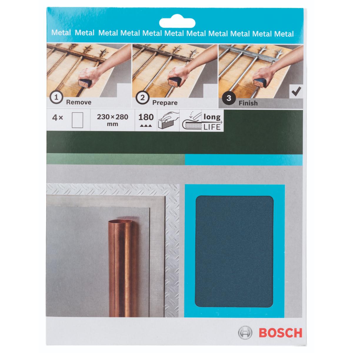 Bosch Handschleifpapier Metall, 230 x 280 mm, P180