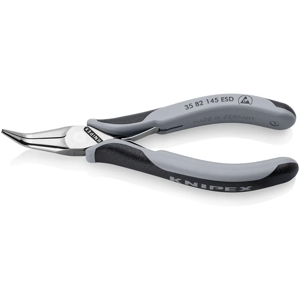 KNIPEX Elektronik-Greifzange ESD mit durchgestecktem Gelenk spiegelpoliert 145 mm