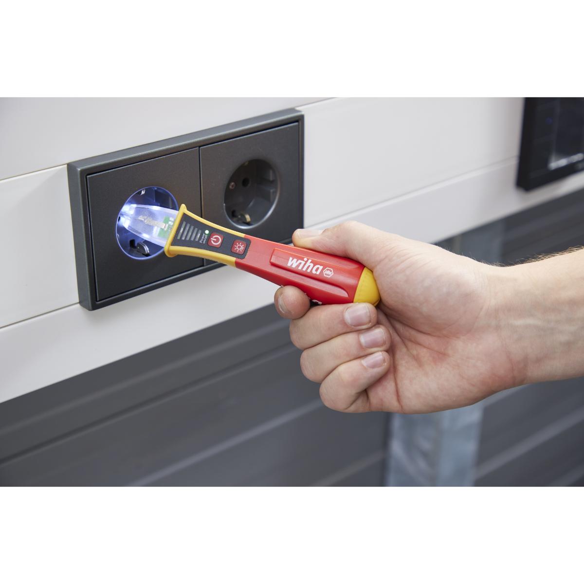 Wiha Spannungsprüfer Volt Detector berührungslos, einpolig, 12 – 1.000 V AC mit 2x AAA-Batterien