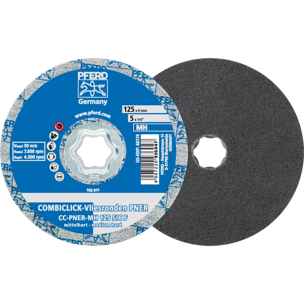 PFERD TOOLS COMBICLICK verpresste Vliesronde CC PNER Mittehart