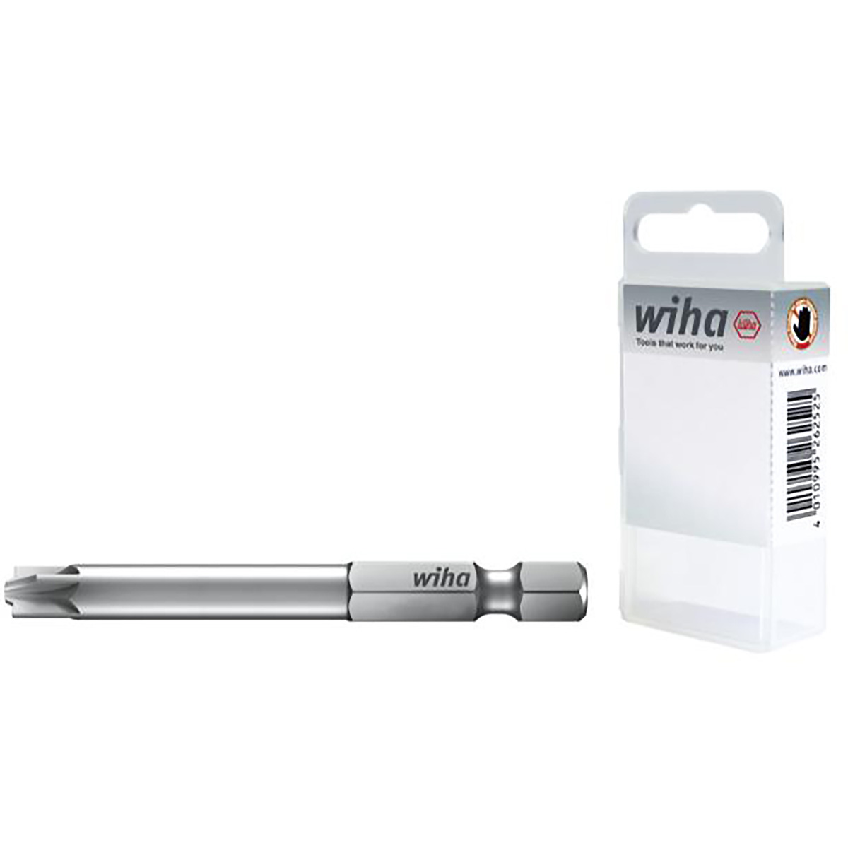 Wiha Bit Professional 70 mm PlusMinus/Pozidriv 2-teilges Set (SL/PZ2) 1/4 zoll E6,3 in Box - 10 Stück