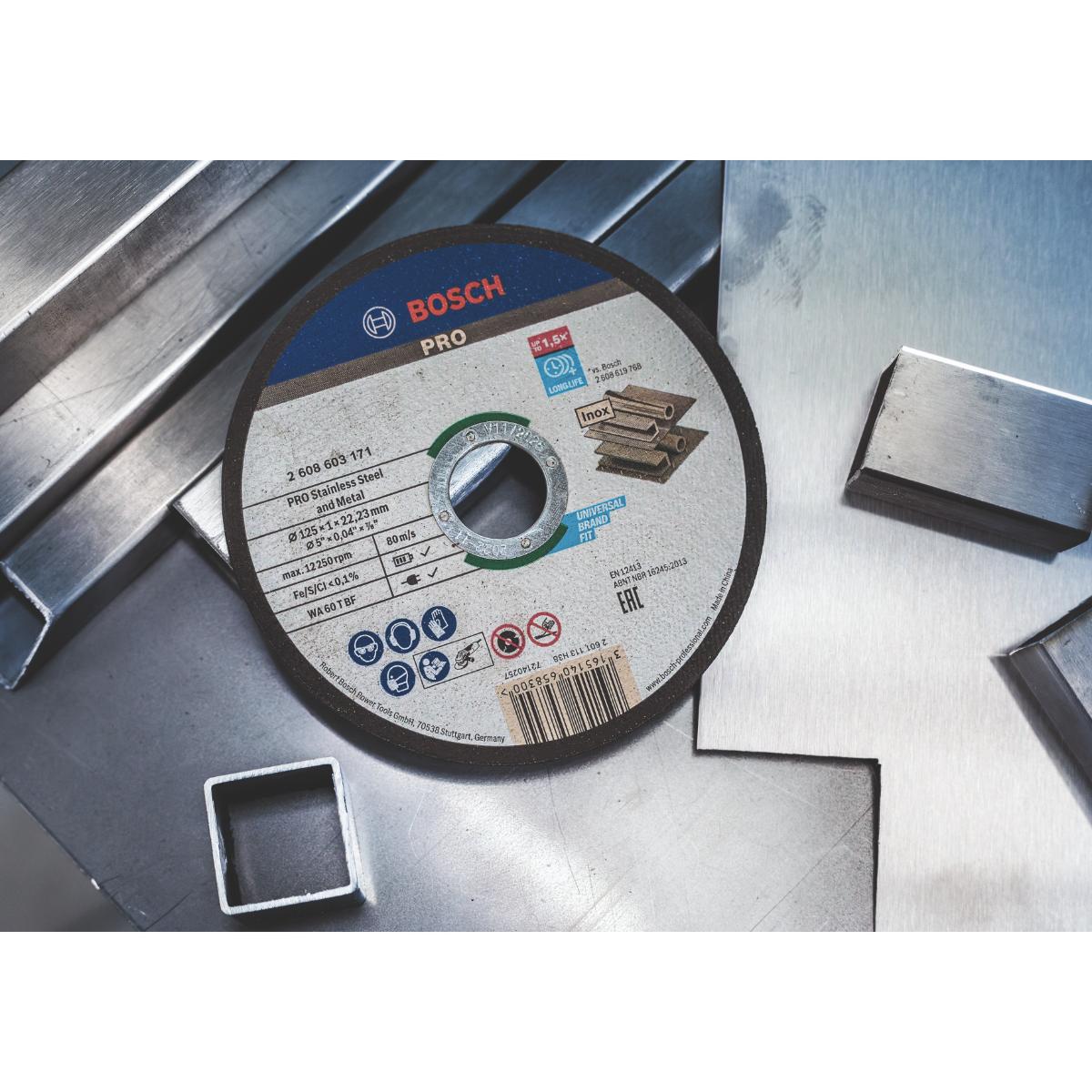 2608626113BO Bosch PRO Stainless Steel and Metal Trennscheibe, gerade, 100 Stück