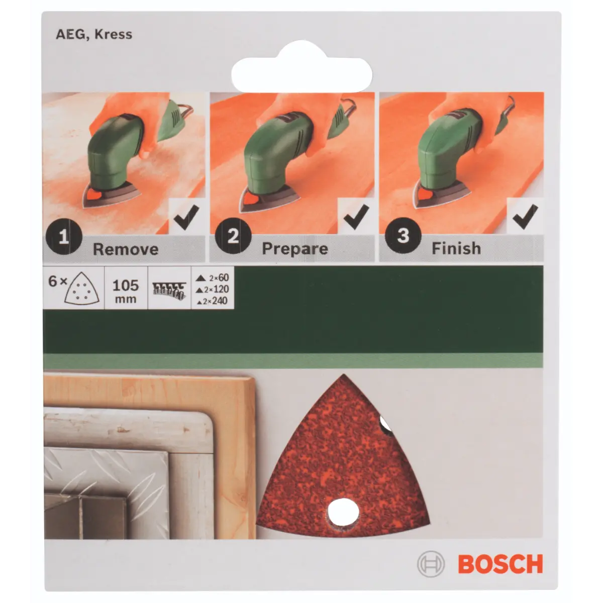 Bosch Schleifblatt-Set für Deltaschleifer 105 mm, 6-tlg.