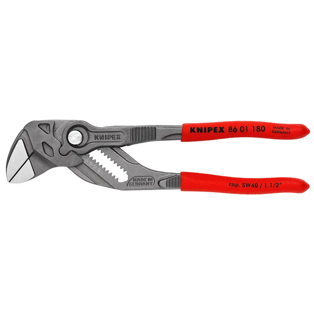 KNIPEX Zangenschlüssel Zange und Schraubenschlüssel in einem Werkzeug grau atramentiert 180 mm