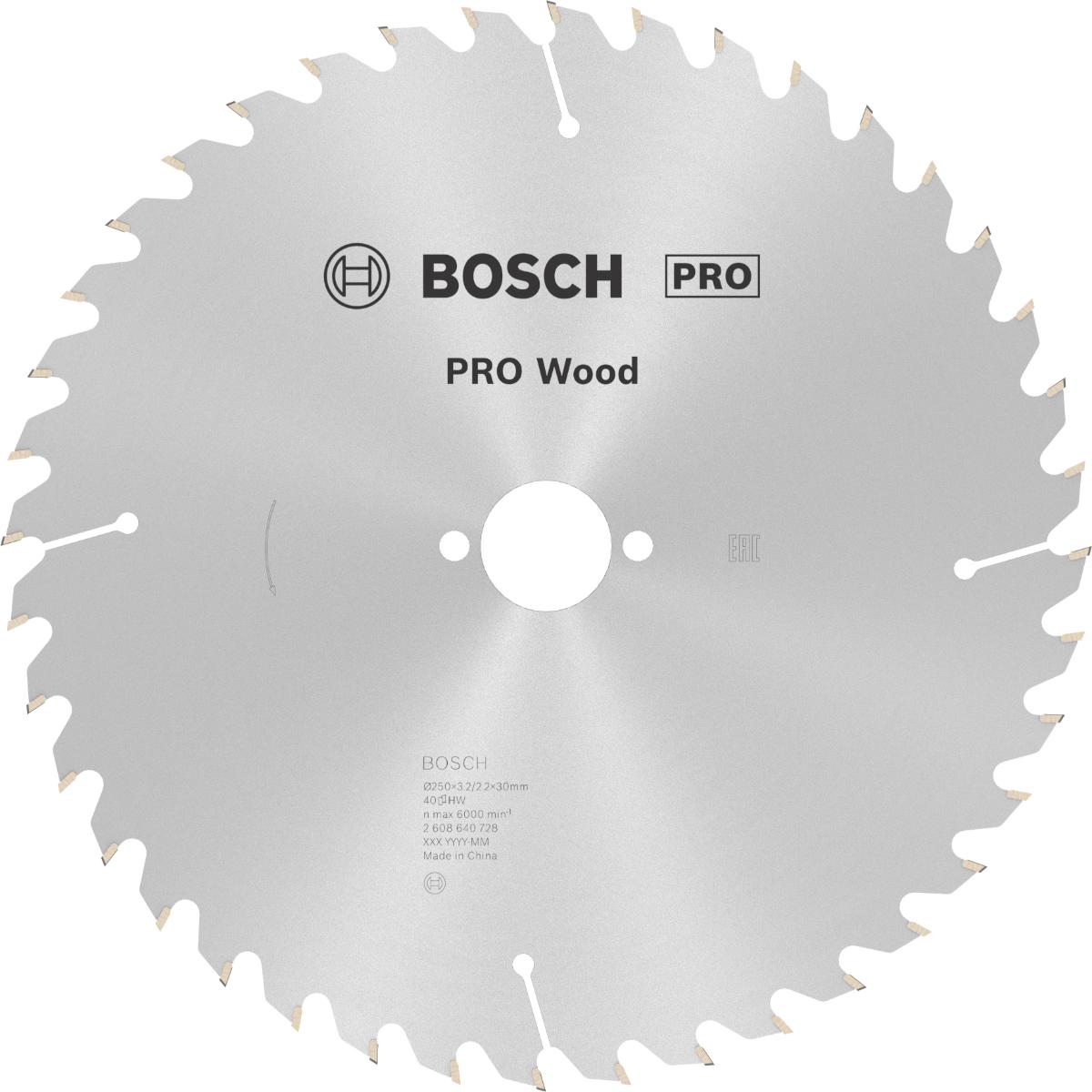 Bosch PRO Kreissägeblatt Optiline Wood für Handkreissägen ø 250 mm