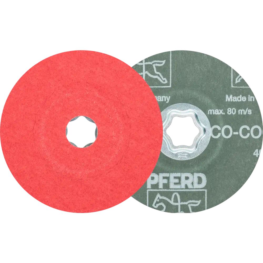 PFERD TOOLS COMBICLICK Keramikkorn Fiberscheibe für Edelstahl