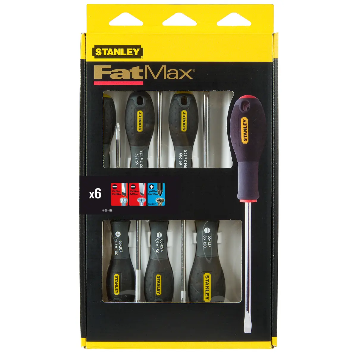 STANLEY FATMAX Schraubendreher-Set 6-teilig Schl. Pozidriv Qualitätsstahl sandgestrahlt