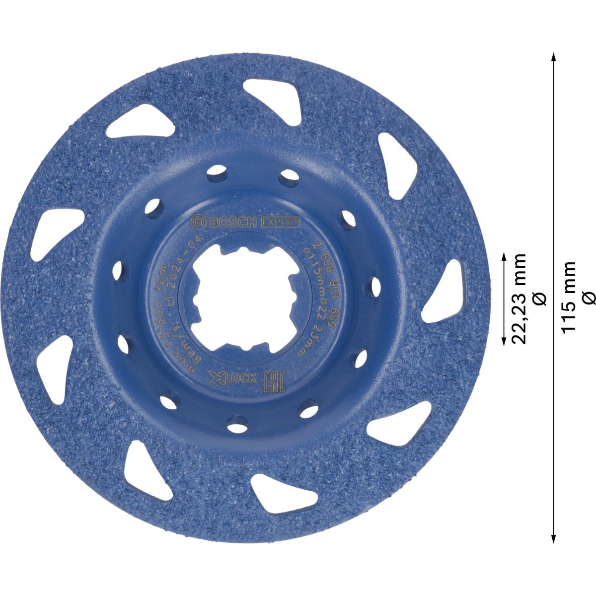 2608901689BO Bosch EXPERT Multi Material Carbide-Topfscheibe fein X-LOCK, 115 mm, 22,23 mm