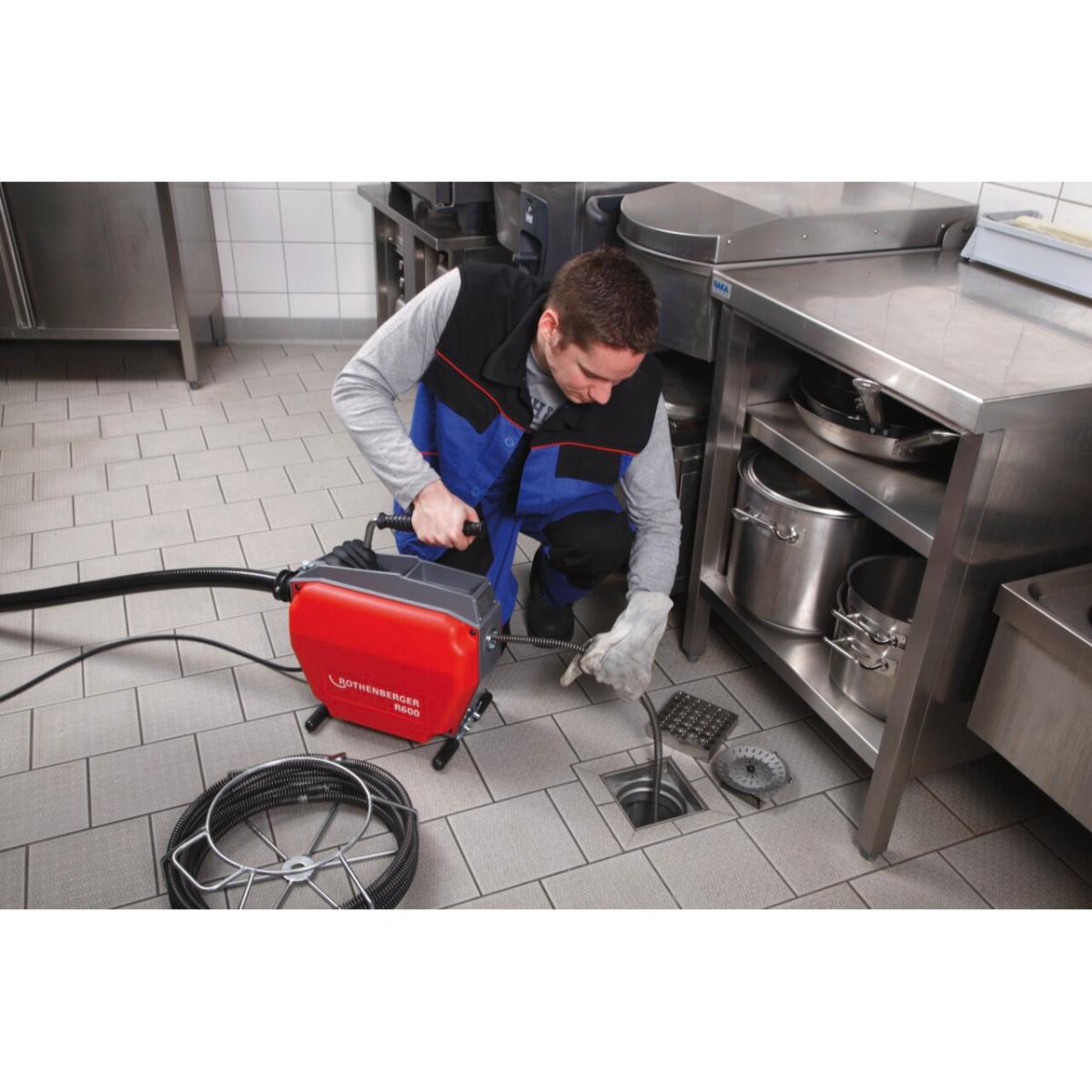 Rothenberger E - Rohrreinigungsmaschine R600 230V+Spiral/Werkzeug-set 7.2687+7.2955X