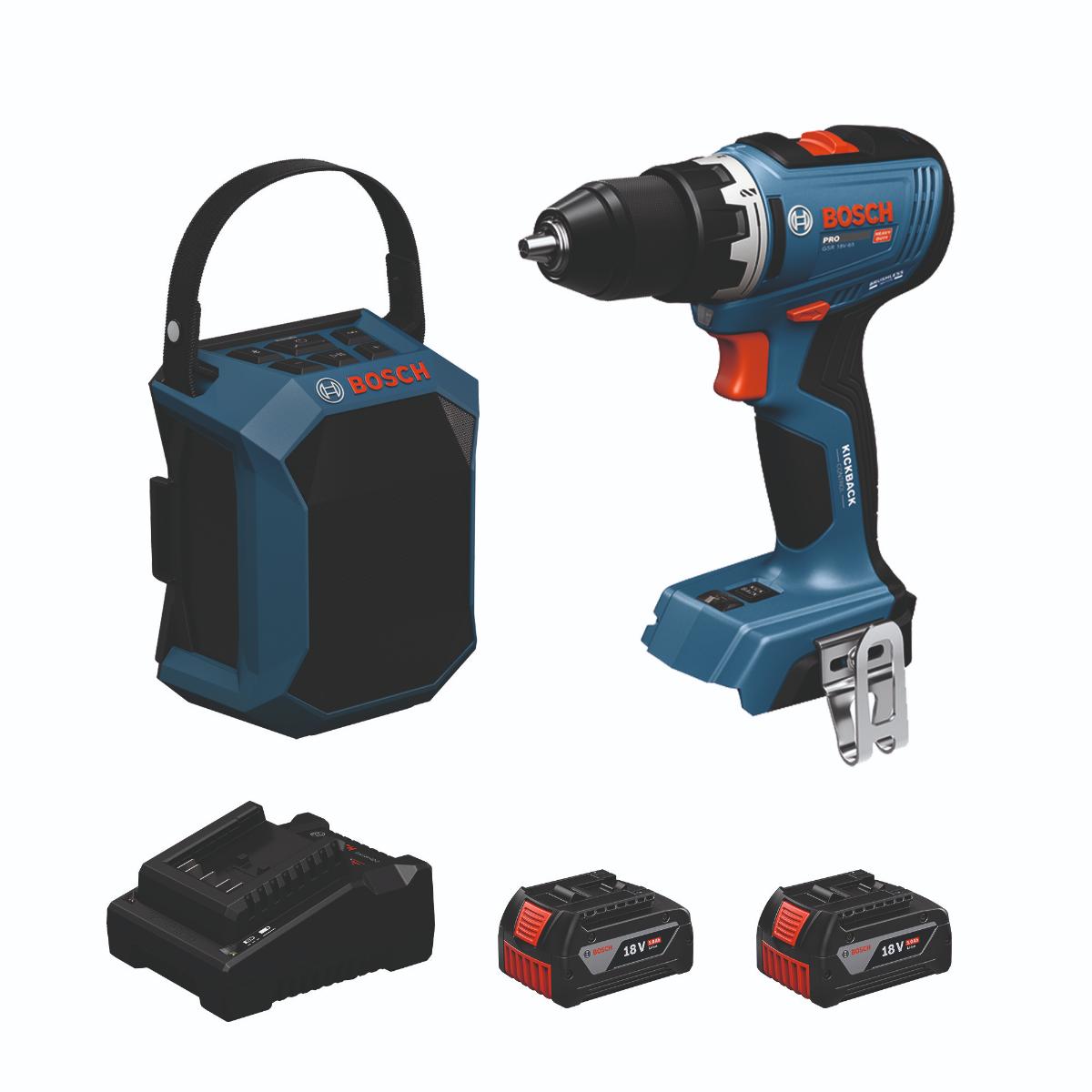 Bosch Combo Kit GPB 18V-1 C + GSR 18V-65 + 2x 5,0 Ah + GAL 18V-40-2