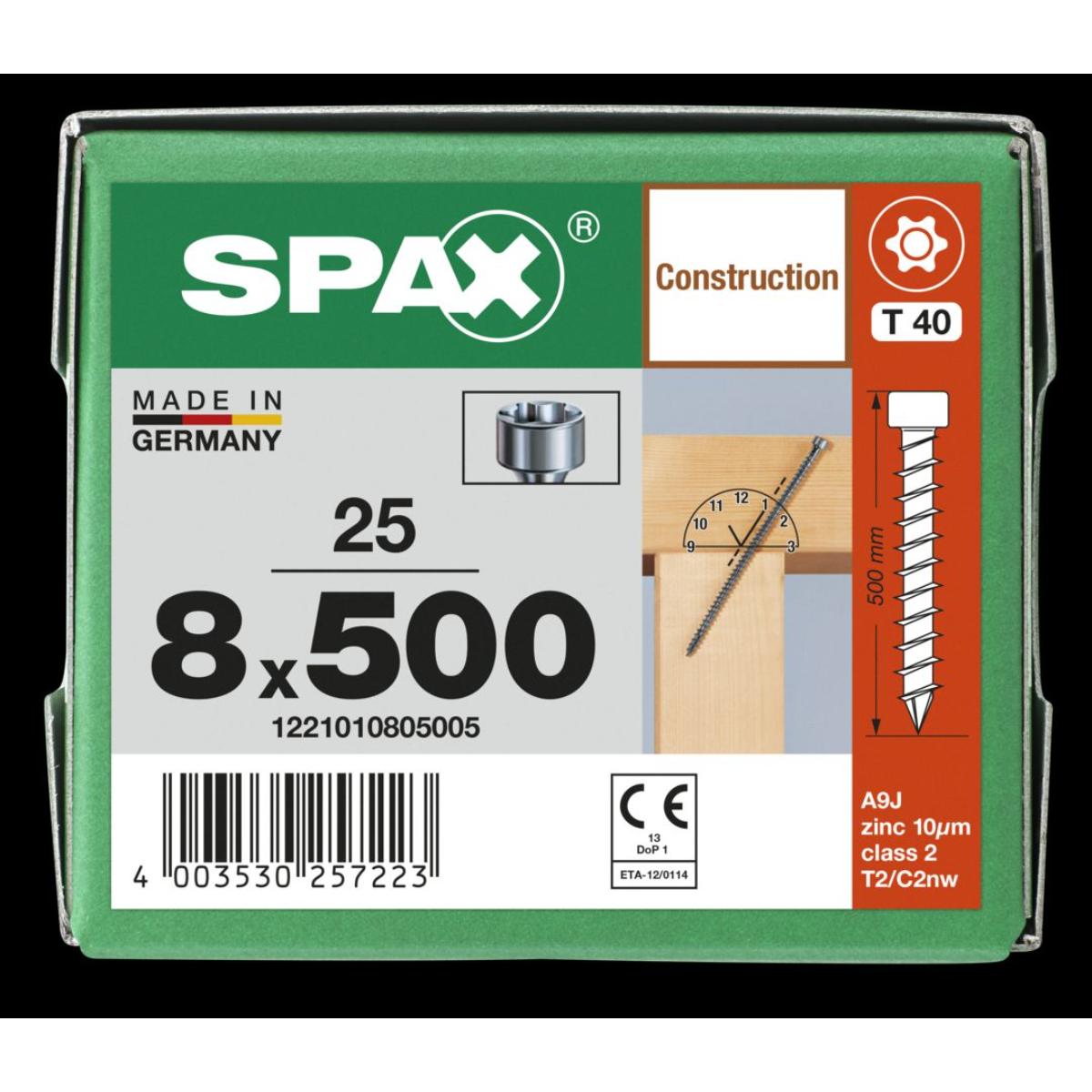 SPAX-S Zylinderkopf T-Star Plus T40 Vollgewinde Cut WIROX, 25 Stück