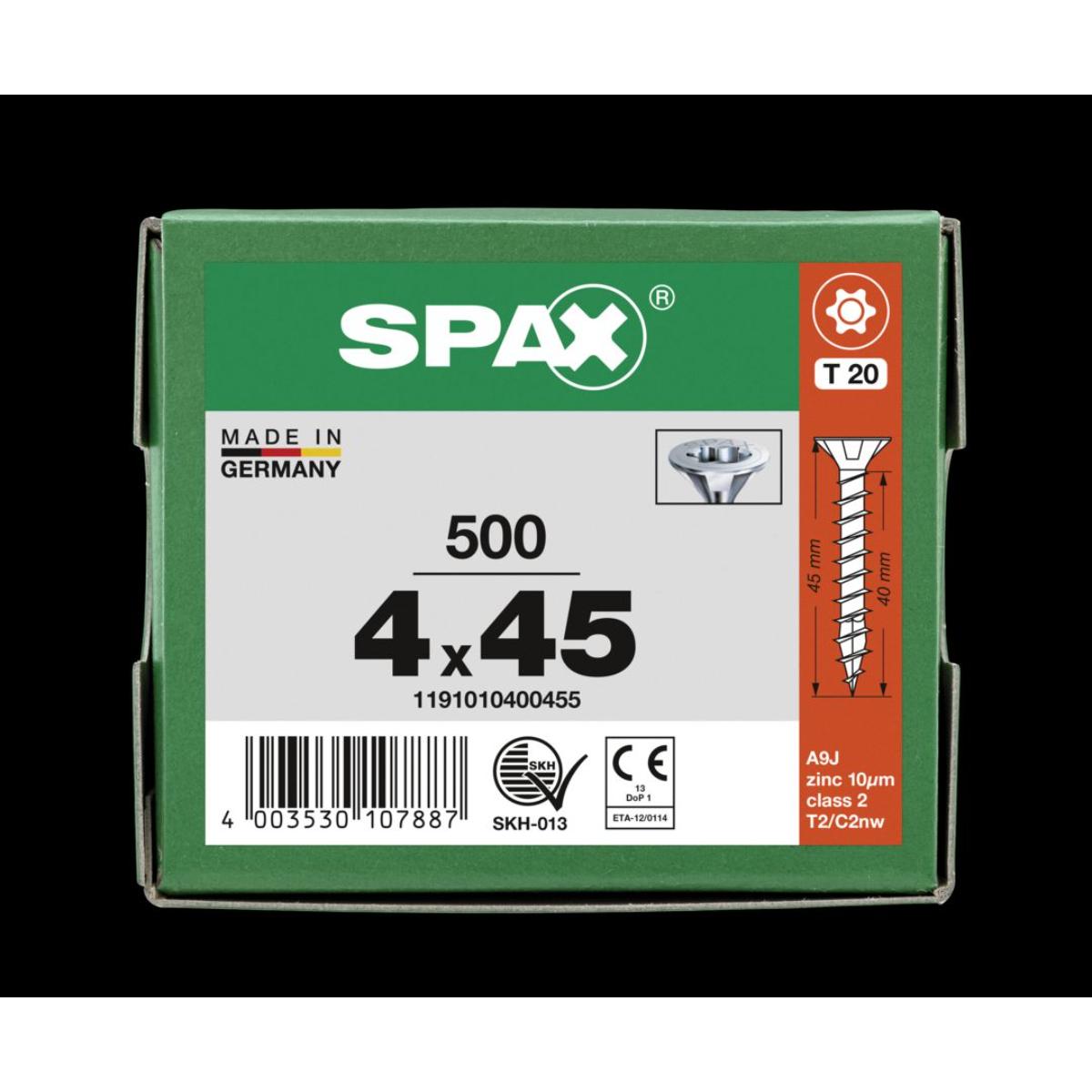 SPAX Senkmultikopf T-Star Plus T20 Vollgewinde WIROX, 500 Stück