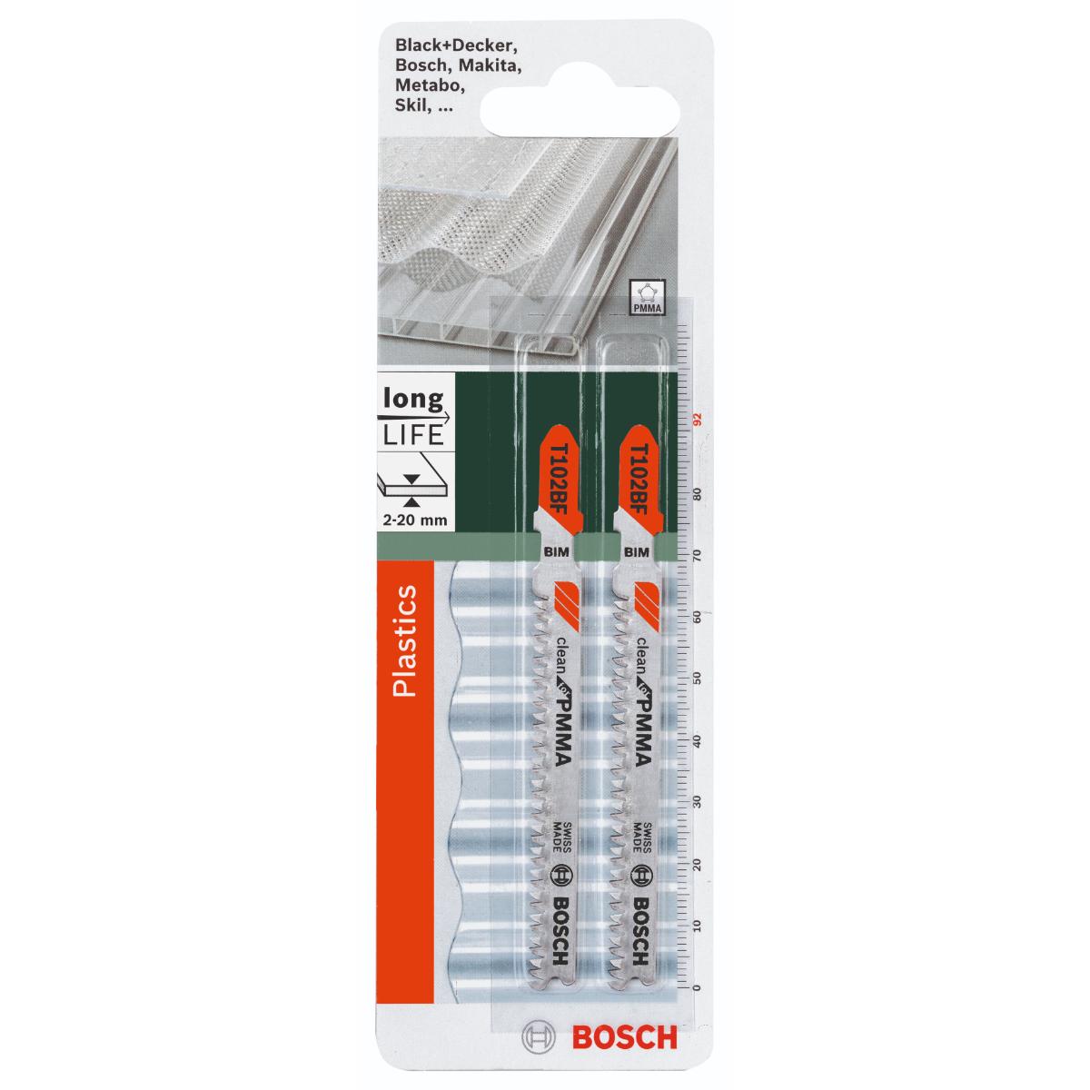 Bosch Stichsägeblatt BIM, T 102 BF Clean for PMMA