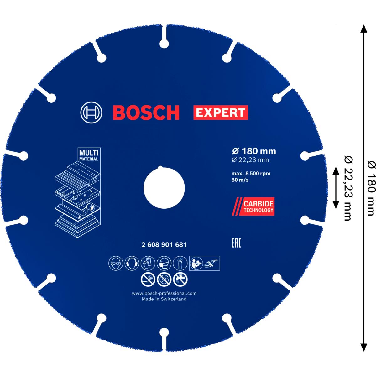 Bosch EXPERT Carbide Multi Wheel Trennscheibe, 180 mm, 22,23 mm