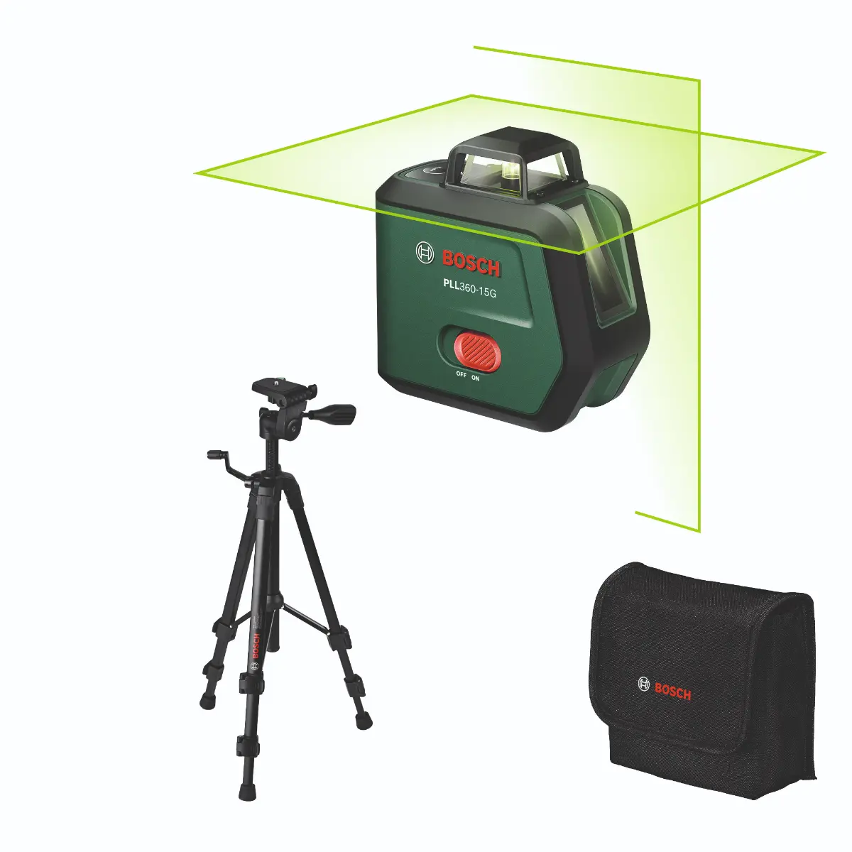 Bosch Kreuzlinien-Laser PLL360-15G Set, 1 x Akku BA 3.6V 2.0Ah