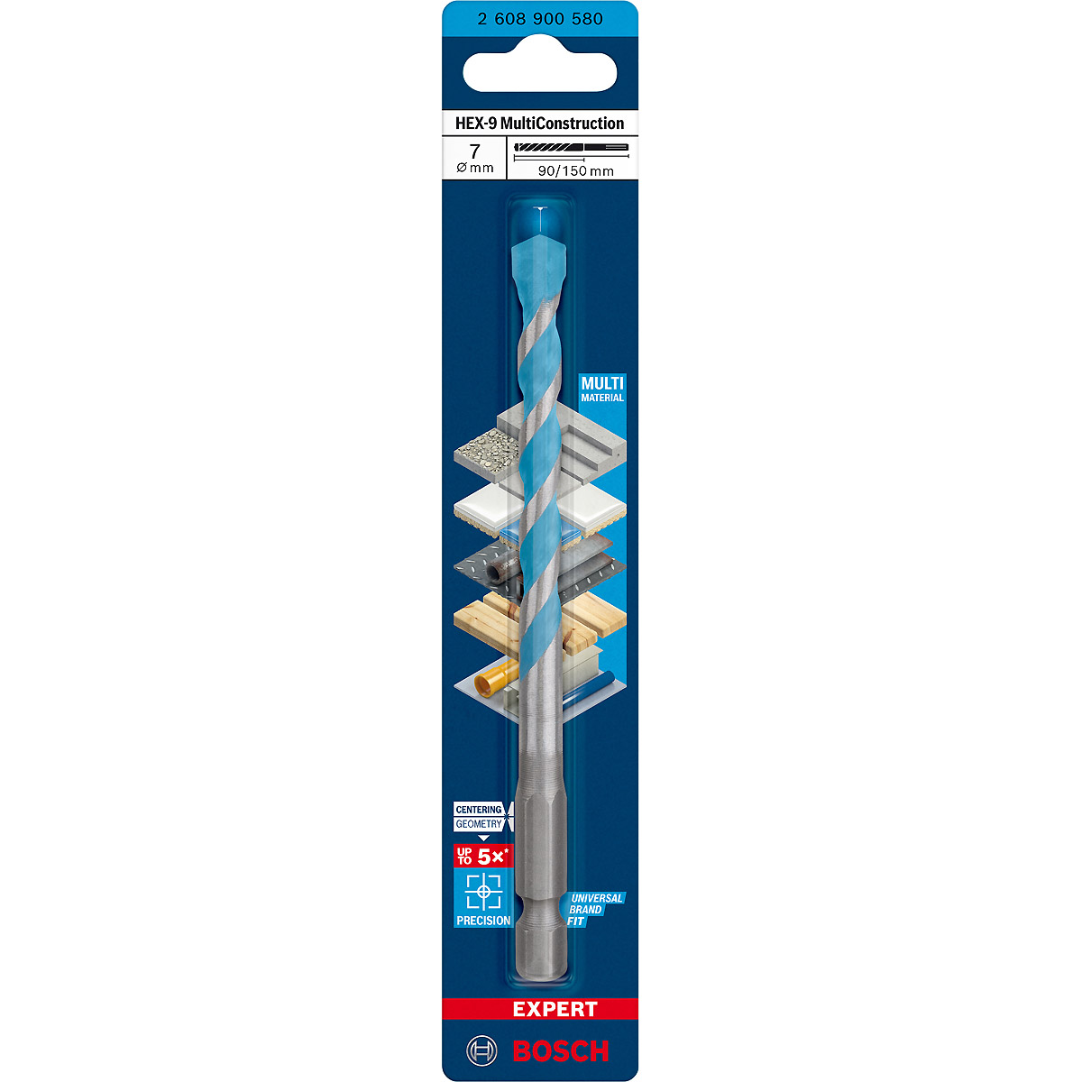 Bosch EXPERT HEX-9 MultiConstruction Bohrer, für Dreh- und Schlagbohrer