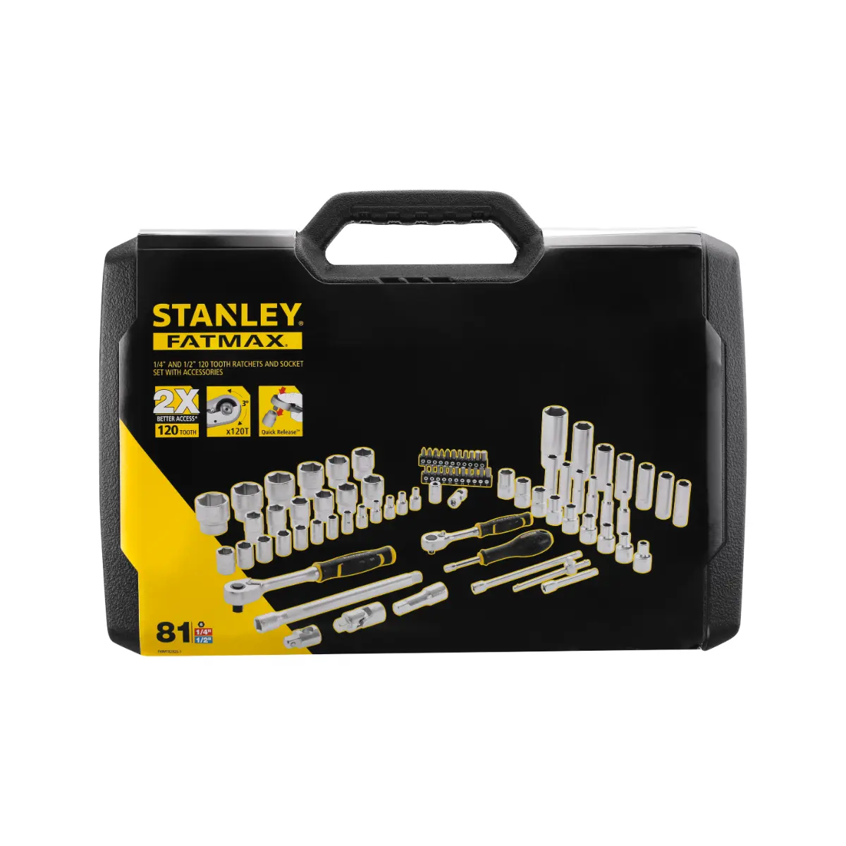 STANLEY FATMAX 1/2 + 1/4 Zoll Steckschlüssel Set, 81-teilig